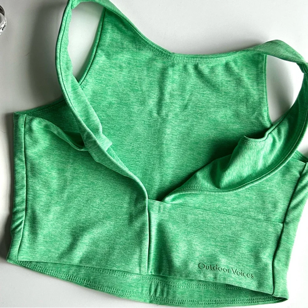 🍒NWT Outdoor Voices Venus Crop Top in Jadeite/Green. Size: XS - Picture 5 of 12